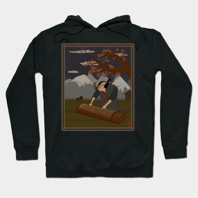 Traditional Japanese Art Style Koto Player for Musician Hoodie by Mewzeek_T